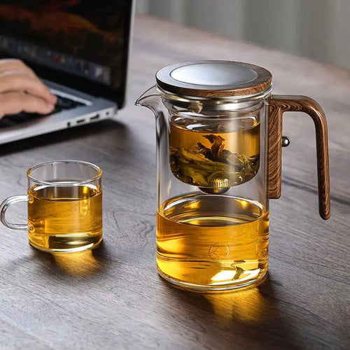 Elegancki Magnetyczny Szklany Dzbanek Zaparzacz do Herbaty Liściastej 600/900 ml